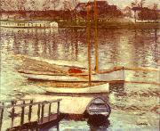 Gustave Caillebotte Voiliers au Mouillage sur la Seine oil on canvas